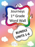 Journeys Word Wall 1st Grade Bundle! Units 1-6 -  Cloud Theme