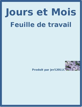 jours et mois days and months in french worksheet 1 by jer tpt