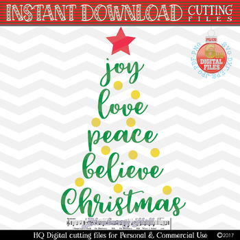 Download Joy Love Peace Believe Christmas Svg Xmas Tree Svg Christmas Tree Svg Yellowimages Mockups