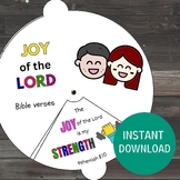Joy of the Lord Bible Verses Coloring Wheel, Printable Sun