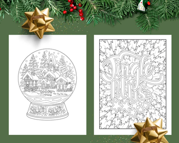 Preview of Joy to the World Relaxing Christmas Coloring Book for Adults Printable