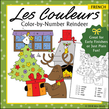 Joyeux Noel Les Couleurs French Christmas Colors Color By Number Worksheet