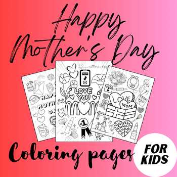 Preview of Joyful Mother's Day Coloring Pages: Creative Fun for Kids