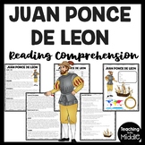 Explorer Juan Ponce de Leon Reading Comprehension Workshee