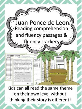 Preview of Juan Ponce de Leon fluency and comprehension leveled passage