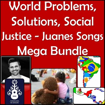 Preview of Juanes, Social Justice, World Problems & Solutions Bundle in Spanish