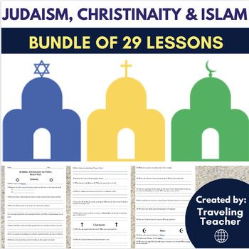 Preview of Judaism, Christianity & Islam: Bundle of 29 Products: Readings, Printables