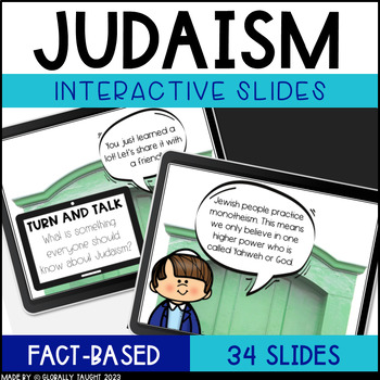 Preview of Judaism Digital Slides about Jewish Holidays, Passover, Purim, & Jewish Beliefs