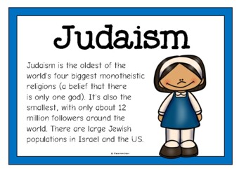 Preview of Judaism Information Poster Set/Anchor Charts | World Religions Unit