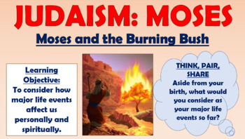 Preview of Judaism - Moses and the Burning Bush - Lesson!