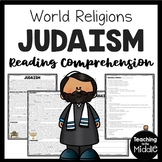 Judaism Reading Comprehension Worksheet World Religions Je