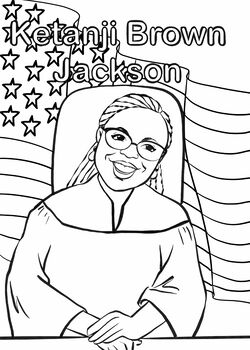 Preview of Judge Ketanji Brown Jackson coloring page instant download