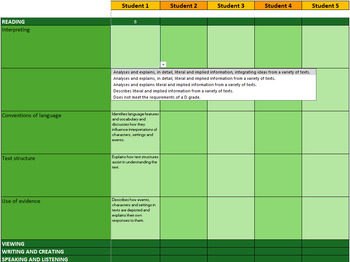 Preview of Judging Standards Tracker - Year 5