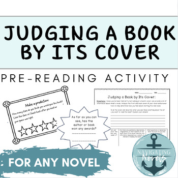 Preview of Judging a Book By Its Cover: Pre-reading Activity for Any Novel (no prep)