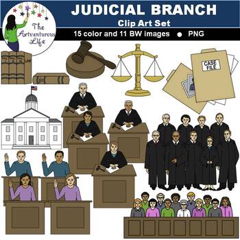 Preview of Judicial Branch Clip Art Set