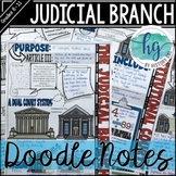 Judicial Branch Doodle Notes and Digital Guided Notes