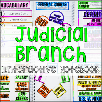 Preview of Judicial Branch Interactive Notebook Graphic Organizers US Government