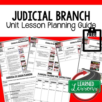 Preview of Judicial Branch Lesson Plan Guide Civics Government Back To School