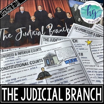 Preview of Judicial Branch PowerPoint and Guided Notes (Print and Digital)