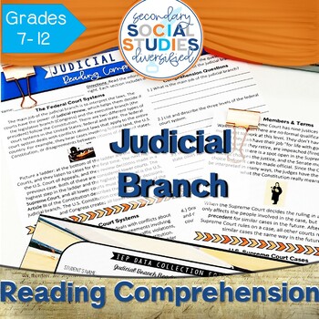 Preview of Judicial Branch Reading Comprehension Passages and Questions | Branches of Gov