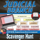 Judicial Branch | Scavenger Hunt | Print & Digital | Civic