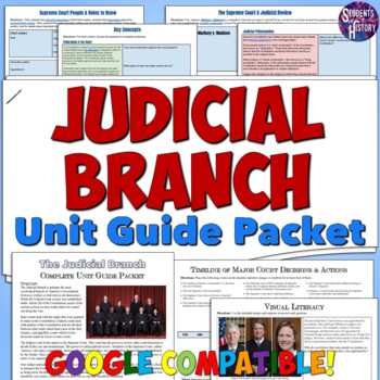 Preview of Judicial Branch Study Guide and Unit Packet