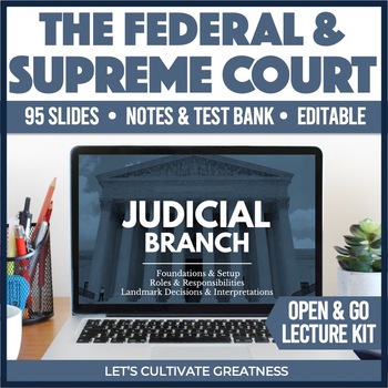 Preview of Judicial Branch PPT Slides Lecture - Supreme Court Cases & Federal Courts