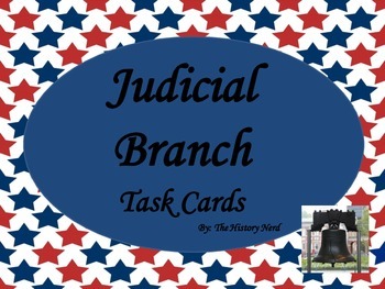 Preview of Judicial Branch Task Cards - 8th Grade