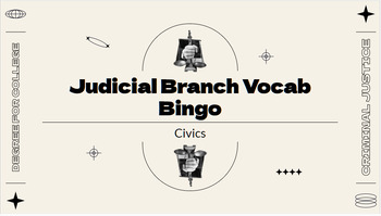 Preview of Judicial Branch Vocabulary Bingo