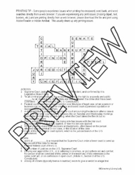 Judicial Branch of Government Activities Crossword Puzzle ...