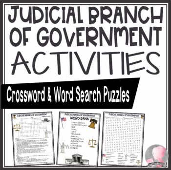Preview of Judicial Branch of Government Activities Crossword Puzzle and Word Search