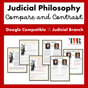 Preview of Judicial Philosophy (activism vs. restraint) Activity (Google Compatible)