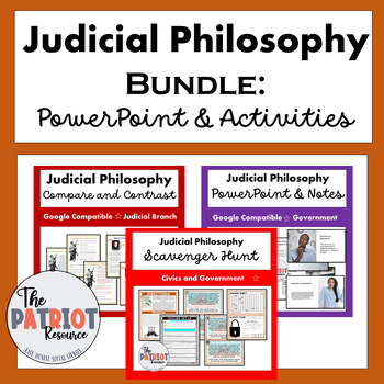 Preview of Judicial Philosophy PowerPoint, Guided Notes, and Activity