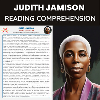 Preview of Judith Jamison Biography for Black History Month |  Performing Arts Dancer