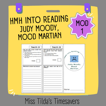 Preview of Judy Moody, Mood Martian - Grade 3 HMH into Reading