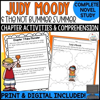 Preview of Judy Moody and the NOT Bummer Summer Digital & Print Novel Study BUNDLE