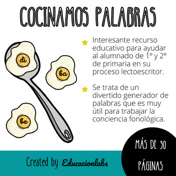 Preview of Juego "Cocinando palabras" / Cooking up words! Game in Spanish