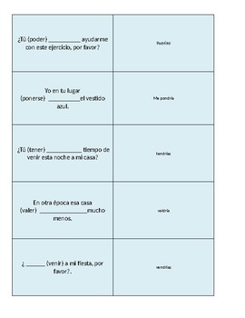 Preview of Juego condicional- conditional game