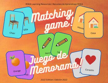 Preview of Juego de Memorama | Matching Game | Learn Spanish and English Matching Cards