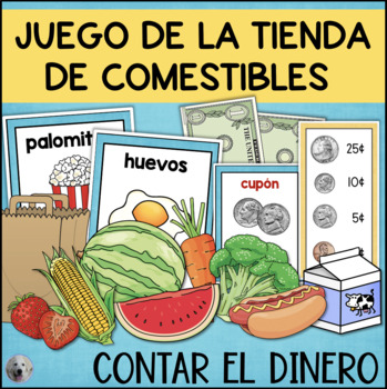Preview of Juego de contar dinero SPANISH Counting Money Game Grocery Shopping Game