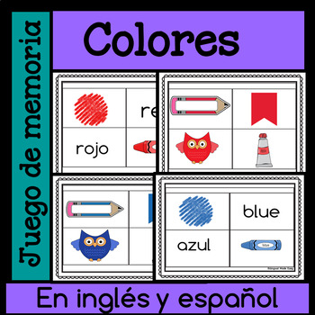 Juego De Memoria Colores En Ingles Y Espanol By Bilingual