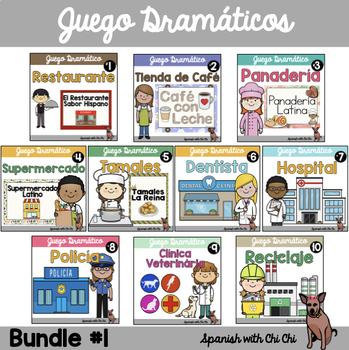 Preview of Juegos Dramaticos  Spanish Dramatic Play BUNDLE