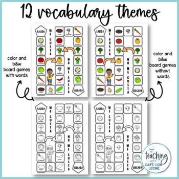 Juegos de mesa - Vocabulary Review Board Games Activity in Spanish