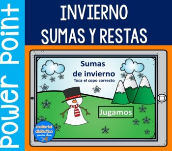 Preview of Jugamos con sumas  en Invierno | Power Point | Spanish Resource