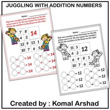 Preview of Juggling With Addition Numbers