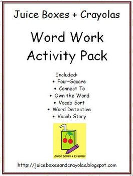 Preview of Juice Boxes + Crayolas Word Work Activity Pack