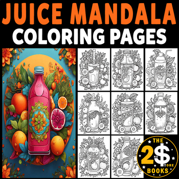 Preview of Juice Mandala Coloring Book – 10 Pages