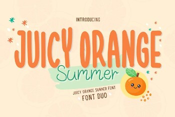 Preview of Juicy Orange Summer Bubble font letters bundle for teachers