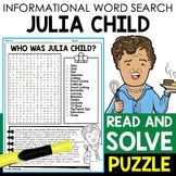 Julia Child Biography Word Search Puzzle Women's History M