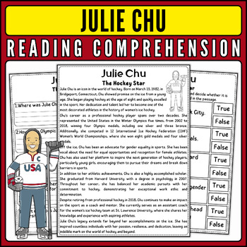 Preview of Julie Chu Nonfiction Reading Passage & Quiz for AAPI Heritage Month